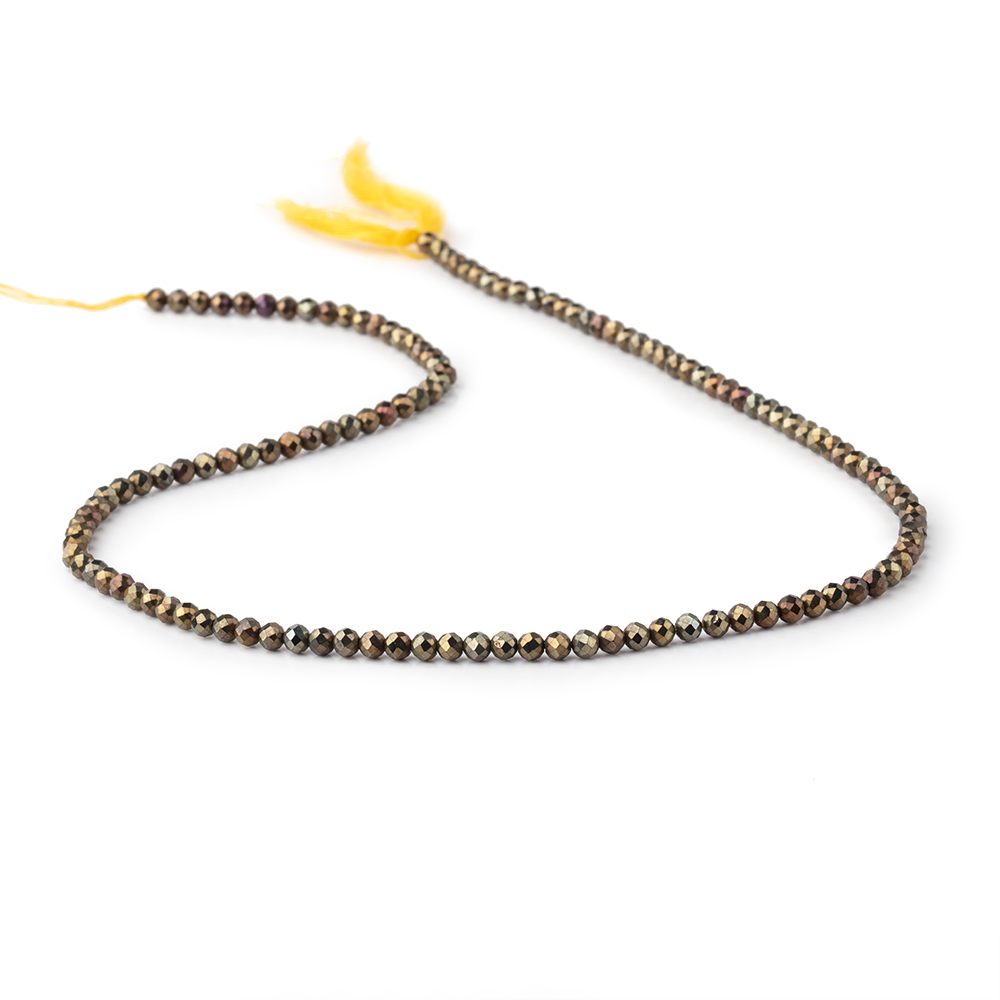 3mm Metallic Bronze Black Spinel Micro faceted rounds 13 inch 128 beads (ONLINE ORDER ONLY)