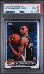 Graded 2023 Topps Chrome Victor Wembanyama #1 Rookie RC Basketball Card PSA 10 Gem Mint