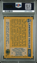 Graded 1982 Topps Lawrence Taylor #434 Rookie RC Signed Football Card PSA 4 Card - Auto Grade 8 (ONLINE ORDER ONLY)