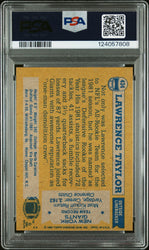 Graded 1982 Topps Lawrence Taylor #434 Rookie RC Signed Football Card PSA 6 Card - Auto Grade Authentic (ONLINE ORDER ONLY)