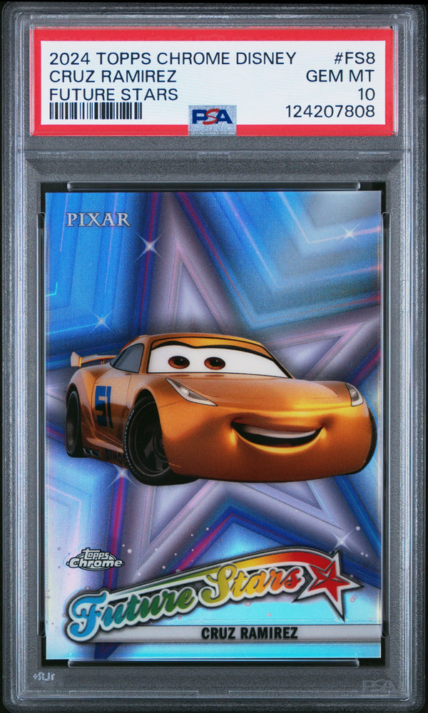 Graded 2024 Topps Chrome Disney Cruz Ramirez #FS8 Future Stars Cars 3 Trading Card PSA 10 Gem Mint