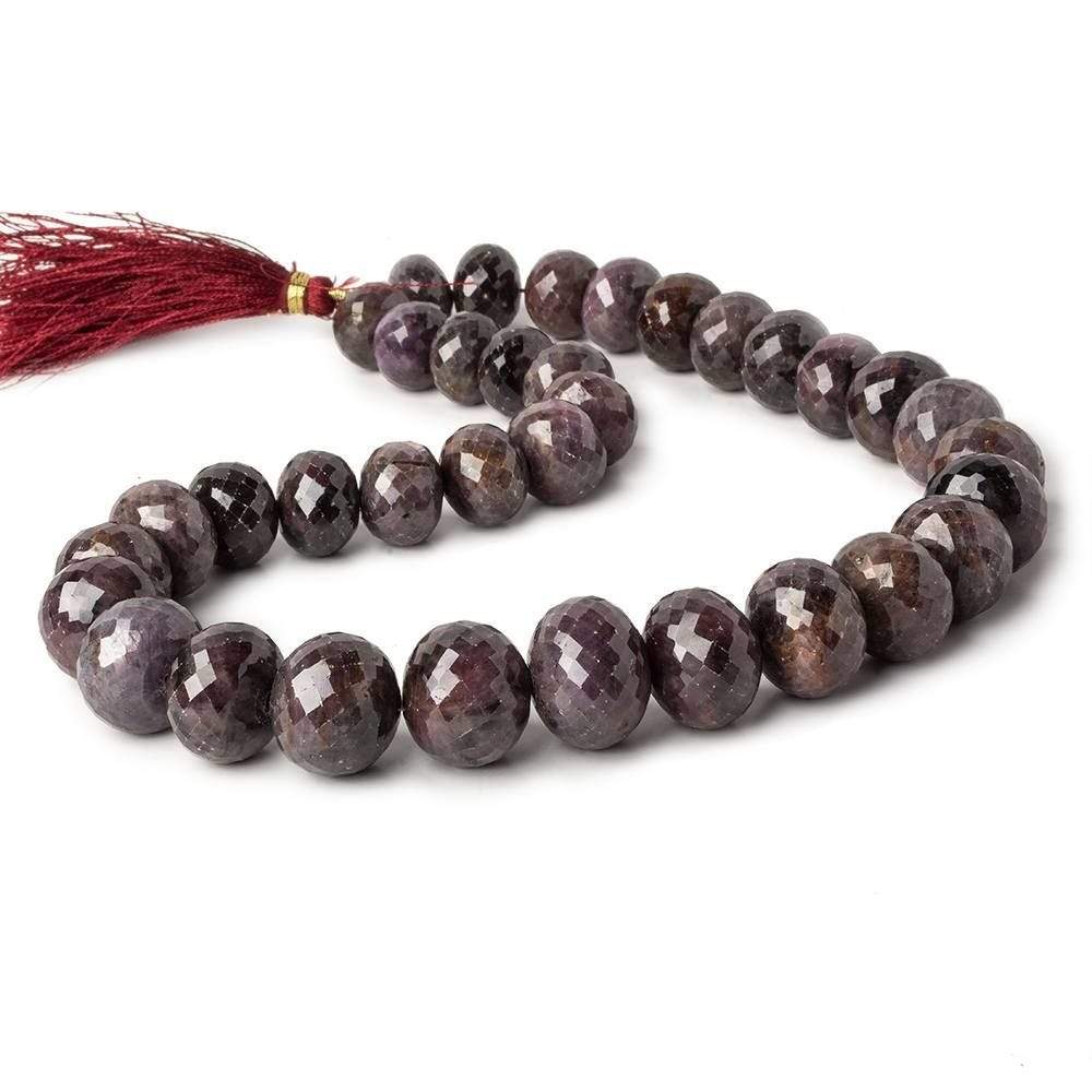 12.5-18mm Indian Ruby faceted rondelle Beads 16 inch 35 pieces (ONLINE ORDER ONLY)