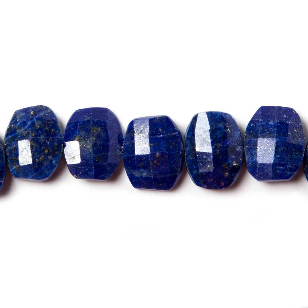12.5x10mm Lapis Lazuli side drilled Faceted Cushion Beads 7 inch 17 pieces (ONLINE ORDER ONLY)