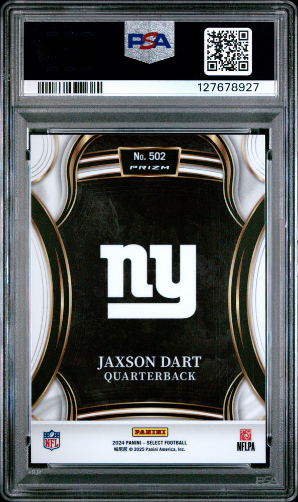 Graded 2024 Panini Select Jaxson Dart #502 XRC Silver Prizm Rookie RC Football Card PSA 10 Gem Mint (ONLINE ORDER ONLY)