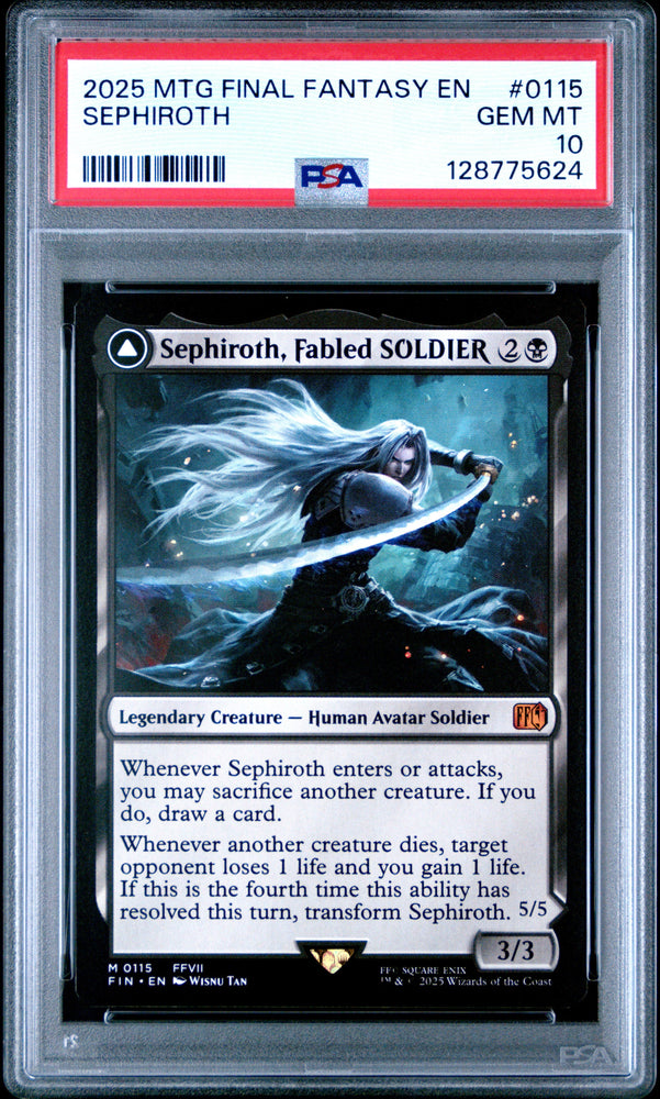 Graded 2025 Magic The Gathering Final Fantasy Sephiroth #0115 Card PSA 10 Gem Mint
