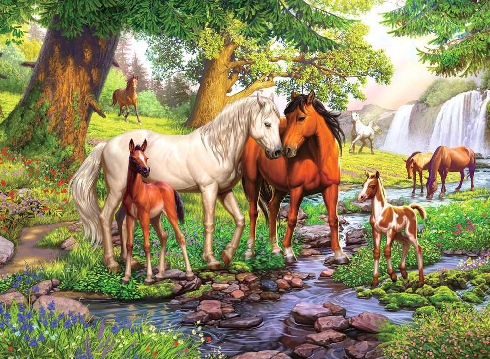 Puzzle: Horses by The Stream