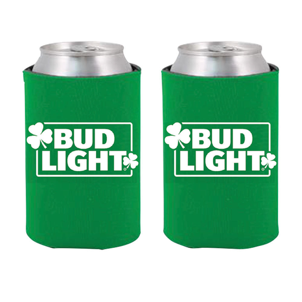 St. Patrick's Day Green Bud Light AB Cooler  Fits 12 oz Aluminum Can Coozie (Online Only)