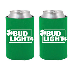 St. Patrick's Day Green Bud Light AB Cooler  Fits 12 oz Aluminum Can Coozie (Online Only)