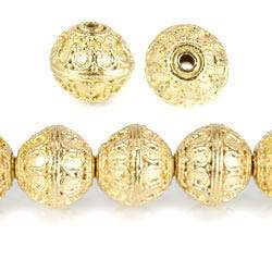 12mm 22kt Gold Plated Copper Moroccan Miligrain Design Round *DISCONTINUED* (ONLINE ORDER ONLY)