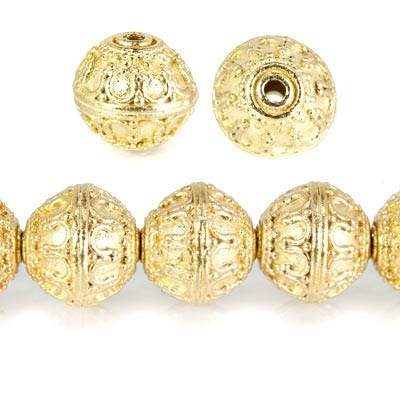 12mm 22kt Gold Plated Copper Moroccan Miligrain Design Round *DISCONTINUED* (ONLINE ORDER ONLY)