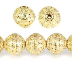 12mm 22kt Gold Plated Copper Moroccan Miligrain Design Round *DISCONTINUED* (ONLINE ORDER ONLY)