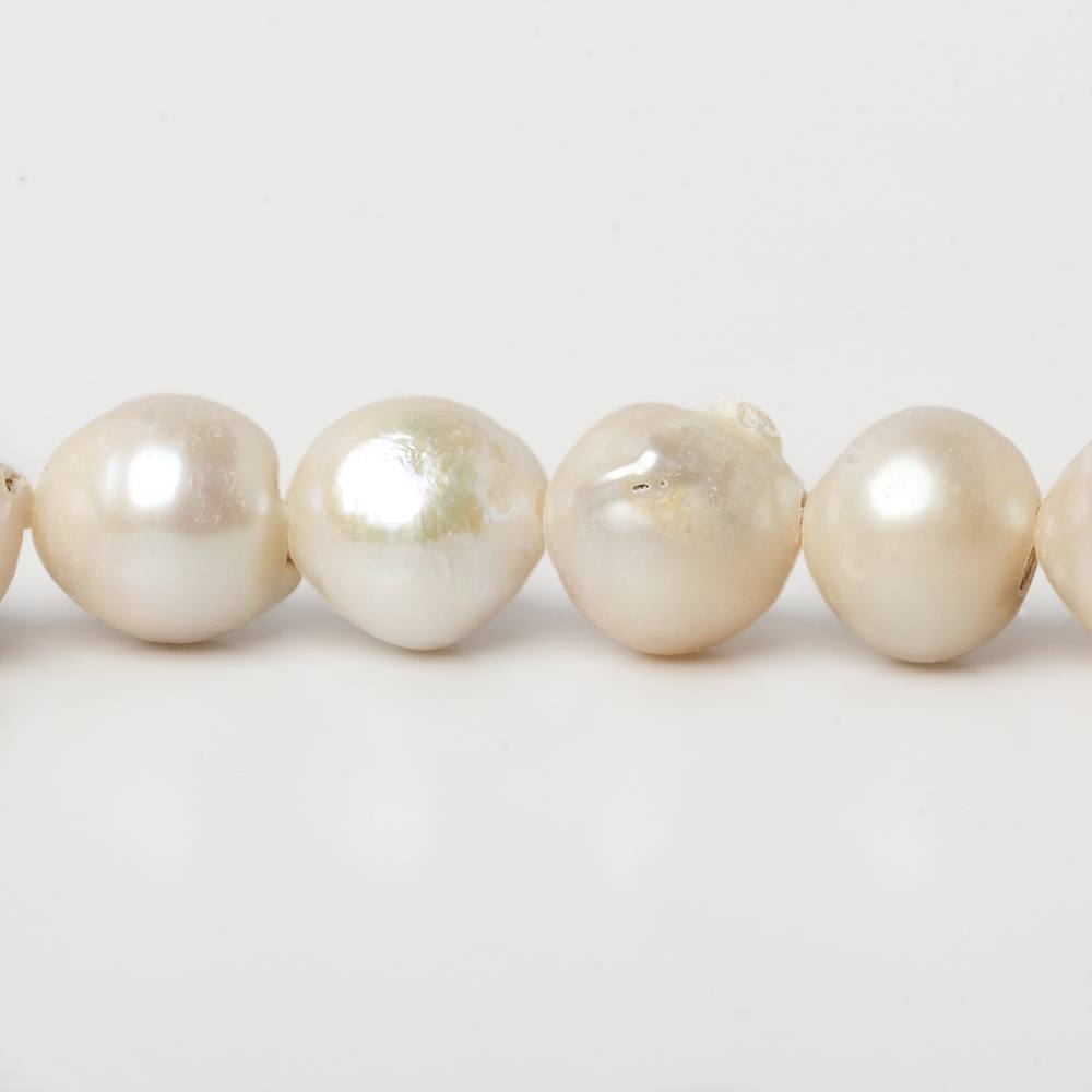12mm Cream White Baroque Large Hole pearls 8 inch 15 pieces (ONLINE ORDER ONLY)