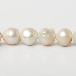 12mm Cream White Baroque Large Hole pearls 8 inch 15 pieces (ONLINE ORDER ONLY)