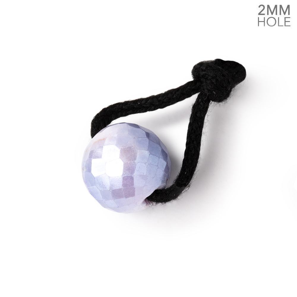 12mm Mystic Purple Moonstone 2mm Large Hole Faceted Round Bead Focal 1 piece