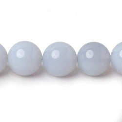 12mm Natural Periwinkle Blue Chalcedony plain rounds 16 inch 34 beads AAA (ONLINE ORDER ONLY)