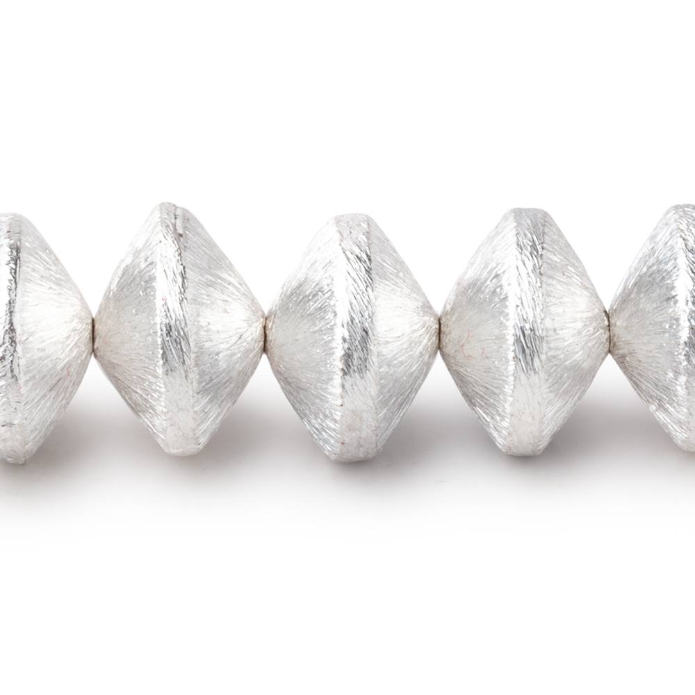 12mm Sterling Silver Plated Copper Brushed Disc Beads 8 inch 23 pieces (ONLINE ORDER ONLY)