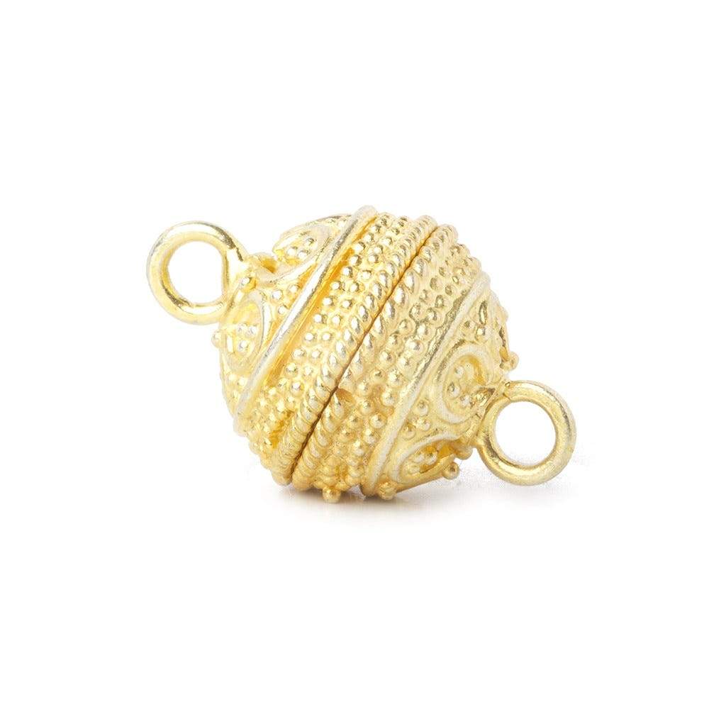 12mm Vermeil Magnetic Clasp Persian Miligrain Design 1 piece (ONLINE ORDER ONLY)