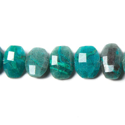 12x10-13x10mm Chrysocolla Faceted Cushion Beads 6 inches 15 pieces (ONLINE ORDER ONLY)