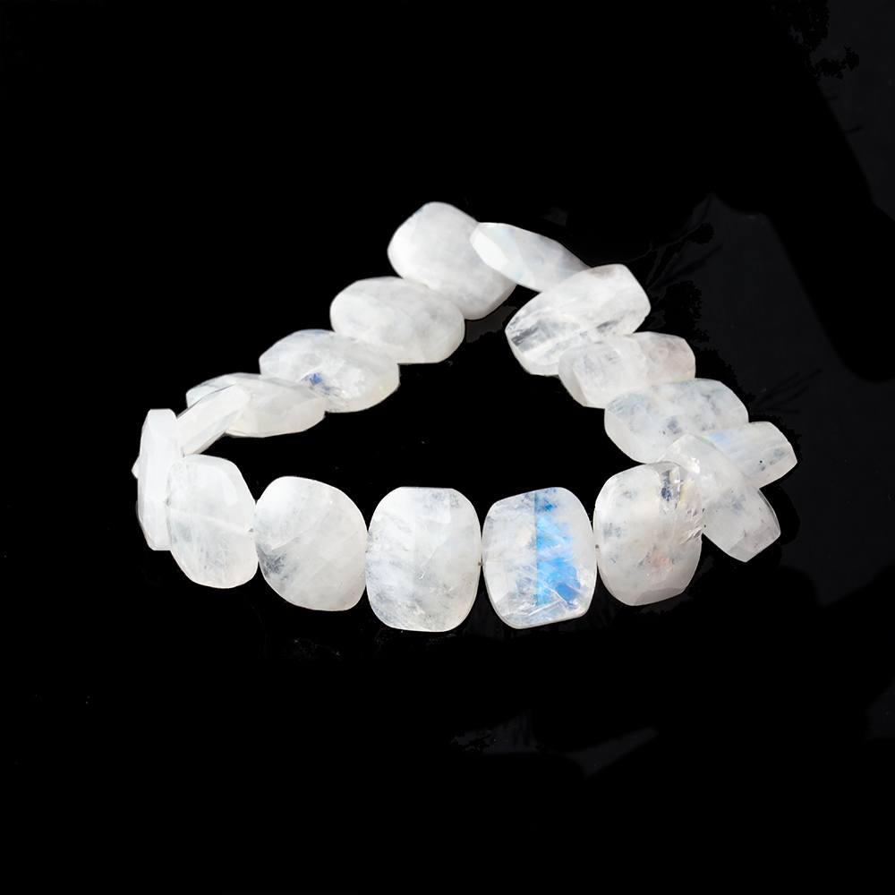 12x10-15x11mm Rainbow Moonstone Faceted Cushion Beads 7.5 inch 16 pieces (ONLINE ORDER ONLY)