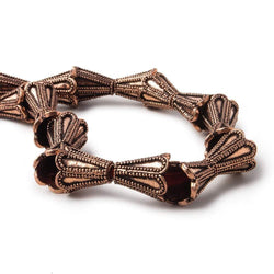 12x10mm Antiqued Copper Cone Granulated Scalloped Design 8 in 18 pcs (ONLINE ORDER ONLY)