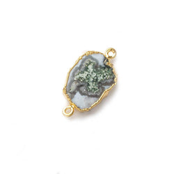 12x10x3mm Gold Leafed Solar Quartz Slice Connector 1 piece (ONLINE ORDER ONLY)