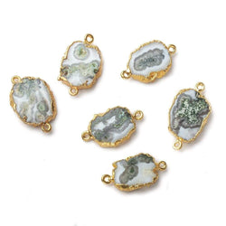 12x10x3mm Gold Leafed Solar Quartz Slice Connector 1 piece (ONLINE ORDER ONLY)
