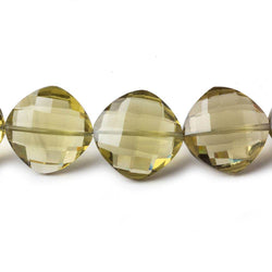 13x13-17x17mm Olive Green Quartz Faceted Pillow 16 inch 26 beads (ONLINE ORDER ONLY)