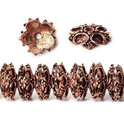 12x12mm Copper Bead Cap with Granulated Floral 8 inch 66 pcs (ONLINE ORDER ONLY)