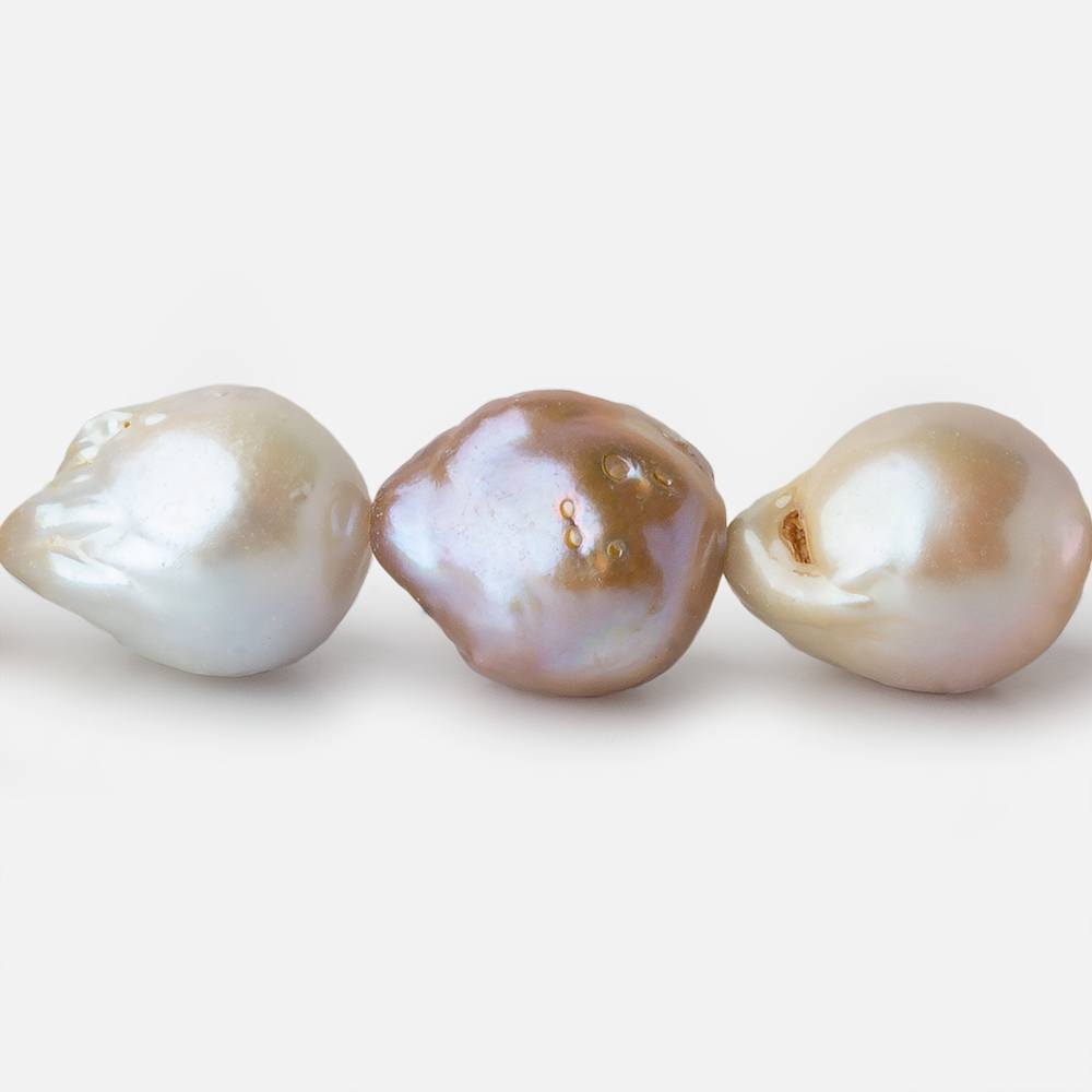 12x13-14x16mm Tri Color Ultra Baroque Freshwater Pearl 16 inch 28 pieces (ONLINE ORDER ONLY)
