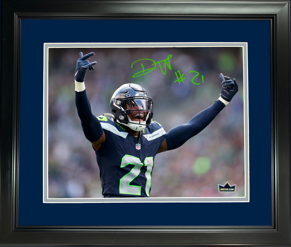 Framed Devon Witherspoon Facsimile Laser Engraved Signature Auto Seattle Seahawks 11"x14" Football Photo HOFSM Holo (ONLINE ORDER ONLY)