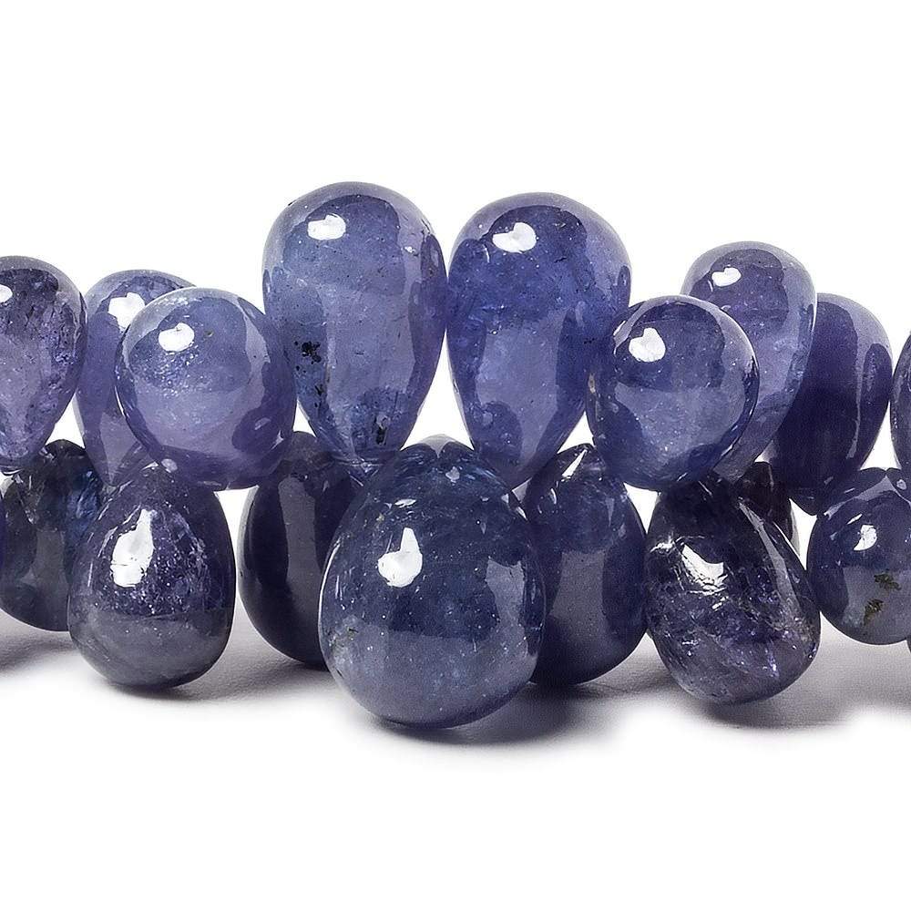 12x6-17x6mm Tanzanite plain tear drop beads 9.5 inch 72 pieces  AA grade (ONLINE ORDER ONLY)