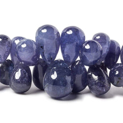 12x6-17x6mm Tanzanite plain tear drop beads 9.5 inch 72 pieces  AA grade (ONLINE ORDER ONLY)