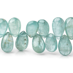 12x7-16x8mm Teal Kyanite Plain Pear Beads 7.5 inch 49 pieces (ONLINE ORDER ONLY)