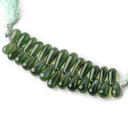 12x7-18x7mm Nephrite Jade Plain Tear Drop Beads 3 inch 26 pieces (ONLINE ORDER ONLY)