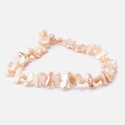 12x7-18x8mm Rosy Peach Side Drill Biwa Freshwater Pearls 16 inch 54 Beads (ONLINE ORDER ONLY)
