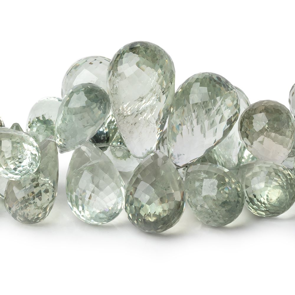 12x8-30x15mm Prasiolite Faceted Tear Drop Beads 8 inch 55 pieces AAA (ONLINE ORDER ONLY)
