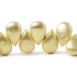 12x8mm 14kt Gold plated Copper Brushed Pear Beads 8 inch 32 pieces (ONLINE ORDER ONLY)
