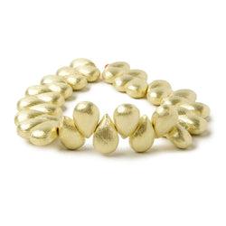 12x8mm 14kt Gold plated Copper Brushed Pear Beads 8 inch 32 pieces (ONLINE ORDER ONLY)