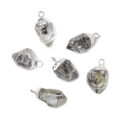 12x8mm Silver Leafed Double Terminated Quartz Natural Crystal Pendant 1 piece (ONLINE ORDER ONLY)