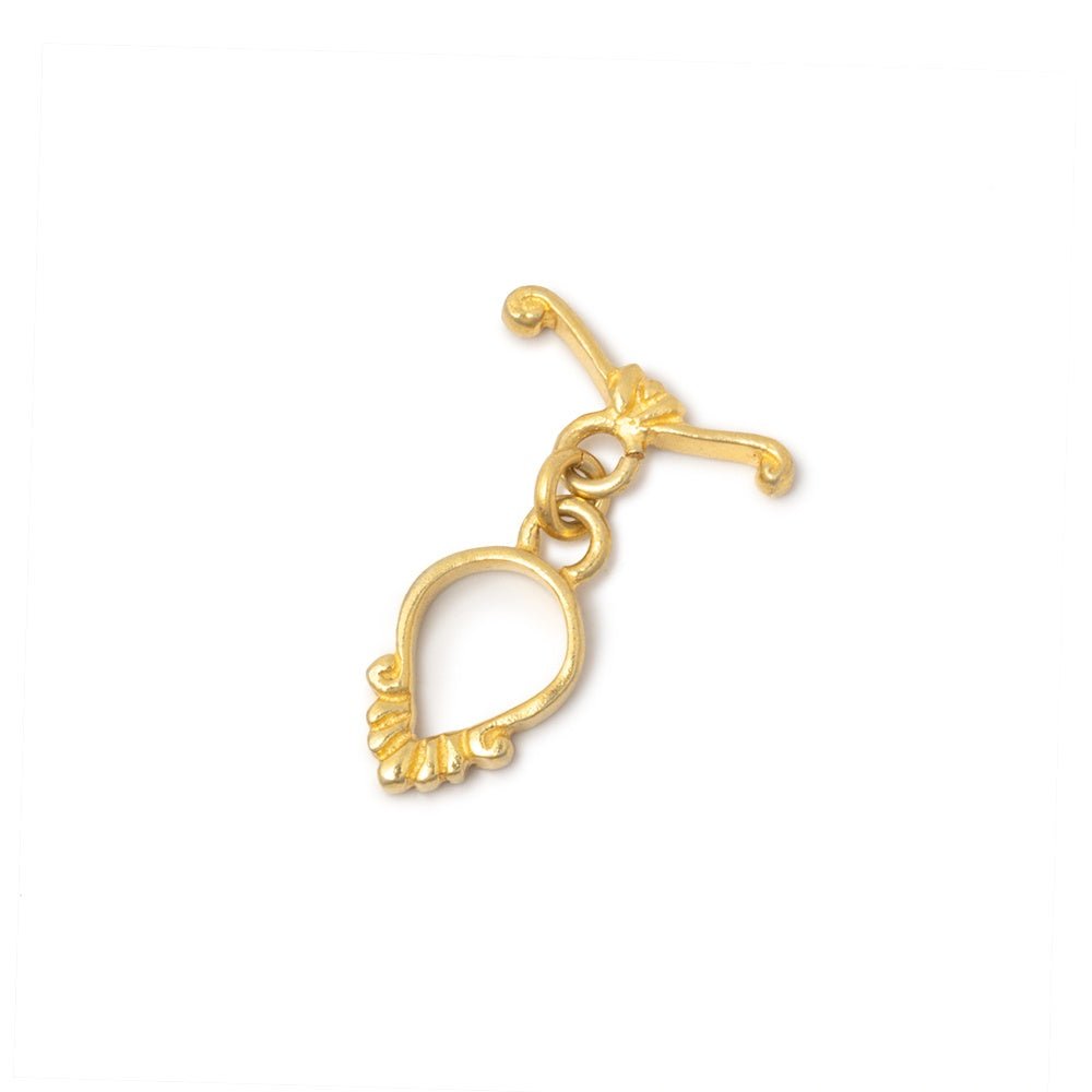 12x8mm Vermeil Toggle Fluted Pear Design 1 piece (ONLINE ORDER ONLY)