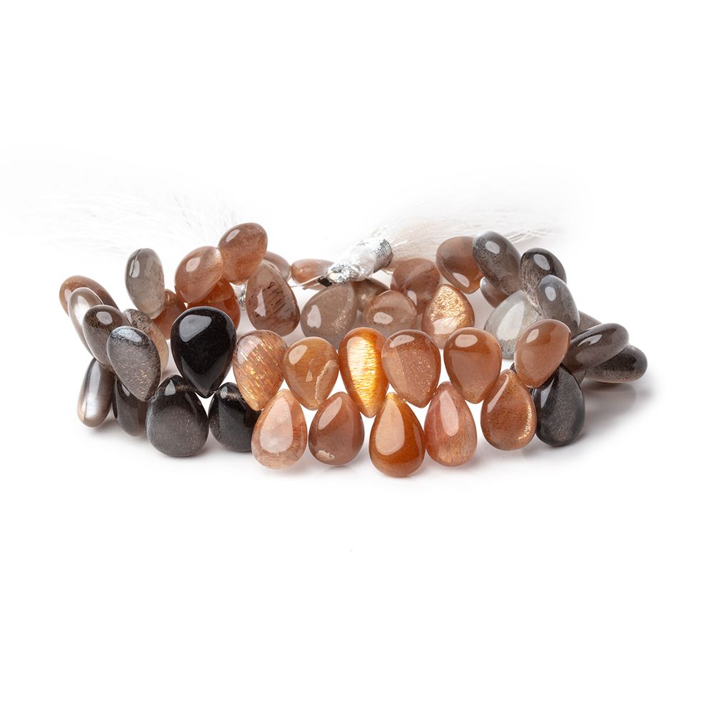 12x9-14x10mm Sunstone & Moonstone Plain Pear Beads 8 inch 48 pieces (ONLINE ORDER ONLY)