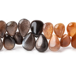 12x9-14x10mm Sunstone & Moonstone Plain Pear Beads 8 inch 48 pieces (ONLINE ORDER ONLY)