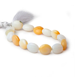 12x15mm White and Yellow Opal plain oval beads 7.5 inch 12 pieces (ONLINE ORDER ONLY)