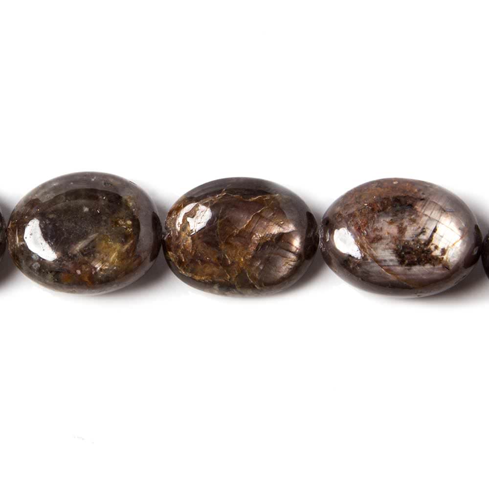 12x9-16.5x13mm Chocolate Sapphire Plain Oval Beads 18 inch 31 pieces (ONLINE ORDER ONLY)