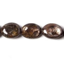 12x9-16.5x13mm Chocolate Sapphire Plain Oval Beads 18 inch 31 pieces (ONLINE ORDER ONLY)