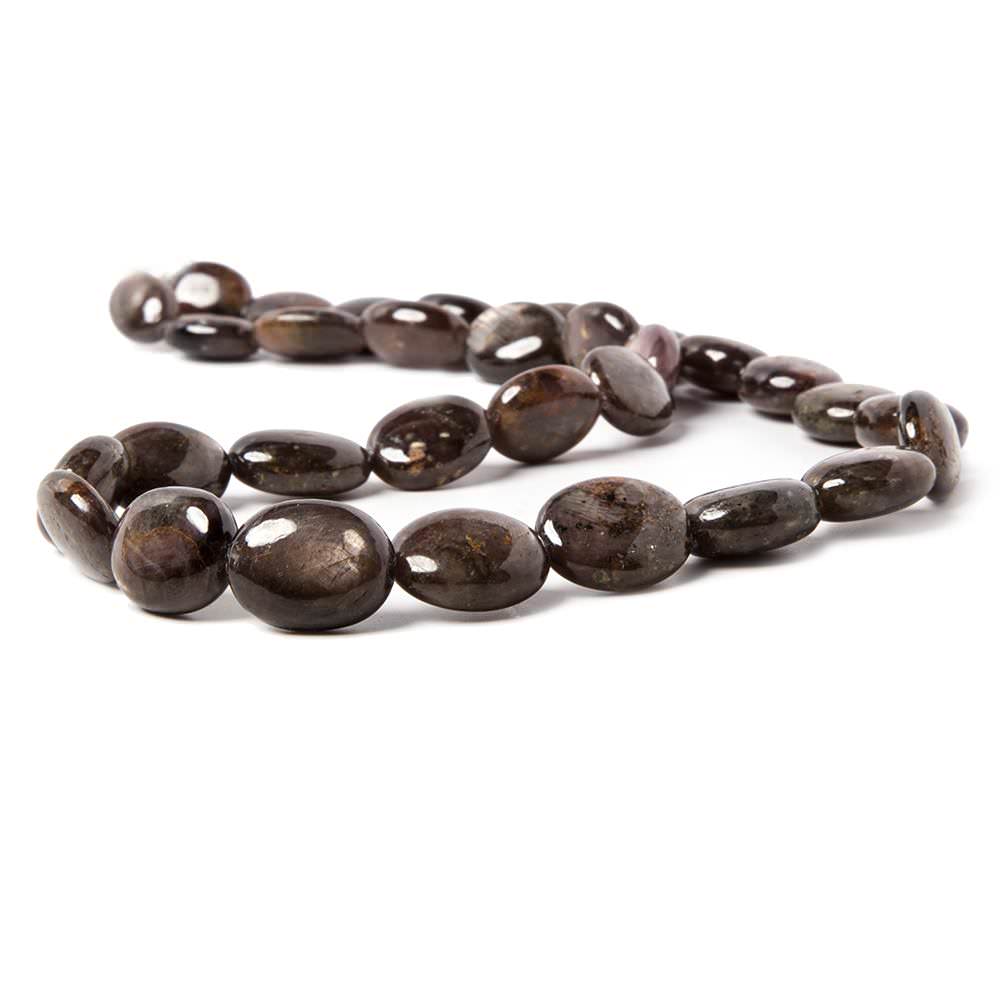 12x9-16.5x13mm Chocolate Sapphire Plain Oval Beads 18 inch 31 pieces (ONLINE ORDER ONLY)