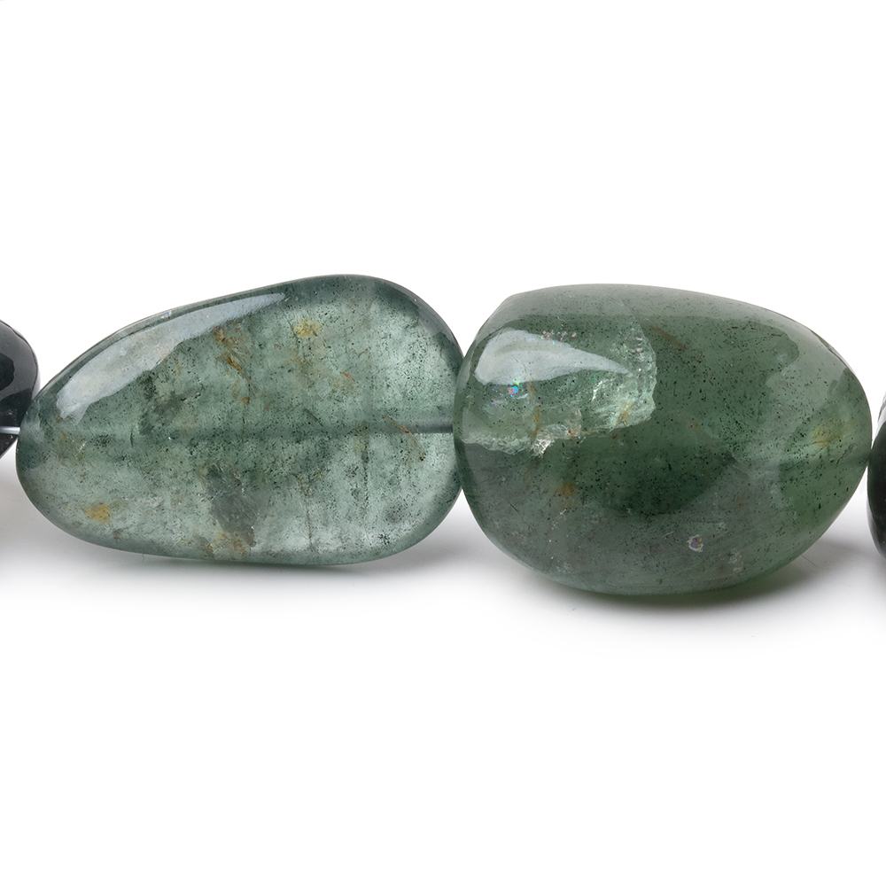 12x9-26x16mm Moss Aquamarine Plain Nuggets 16 inch 22 Beads