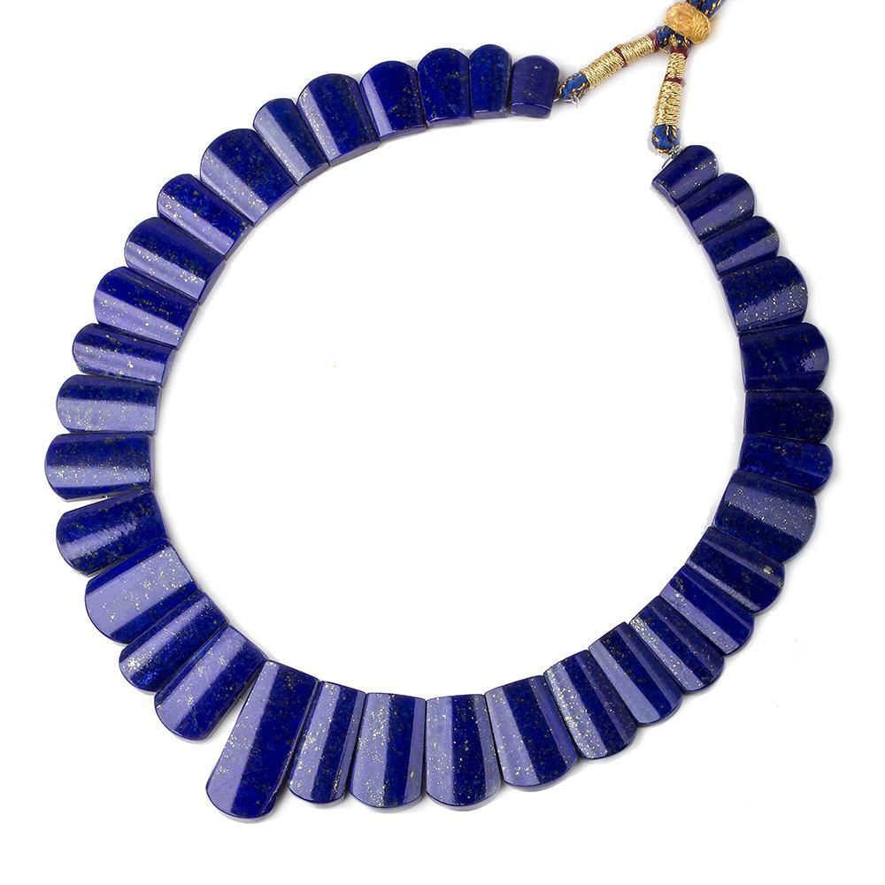 14x8-32x16mm Lapis Lazuli double drilled plain fancy shape collar 35 beads (ONLINE ORDER ONLY)