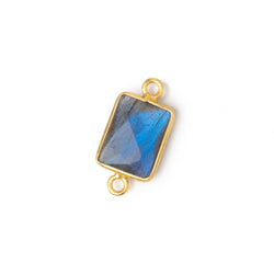 12x9mm Vermeil Bezel Labradorite Faceted Rectangle with Blue Flash 1 Connector (ONLINE ORDER ONLY)