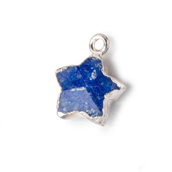 13-14mm Silver Leafed Lapis Lazuli Faceted Star Focal Pendant 1 piece (ONLINE ORDER ONLY)